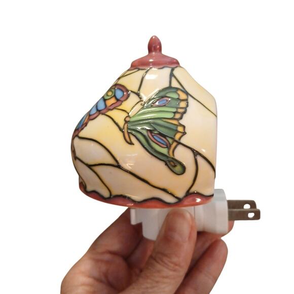 Russ Berries Butterflies‎ Faith Stained Glass Look Electric Plug In Night Light - Picture 3 of 6